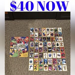 2025 Marvel Comics Be a Hero Complete 64 Sticker Card SET & Sticker Book Album